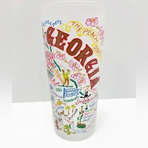GEORGIA Catstudio Souvenir Frosted Drinking Glass Tumbler 15oz New W/Tags
